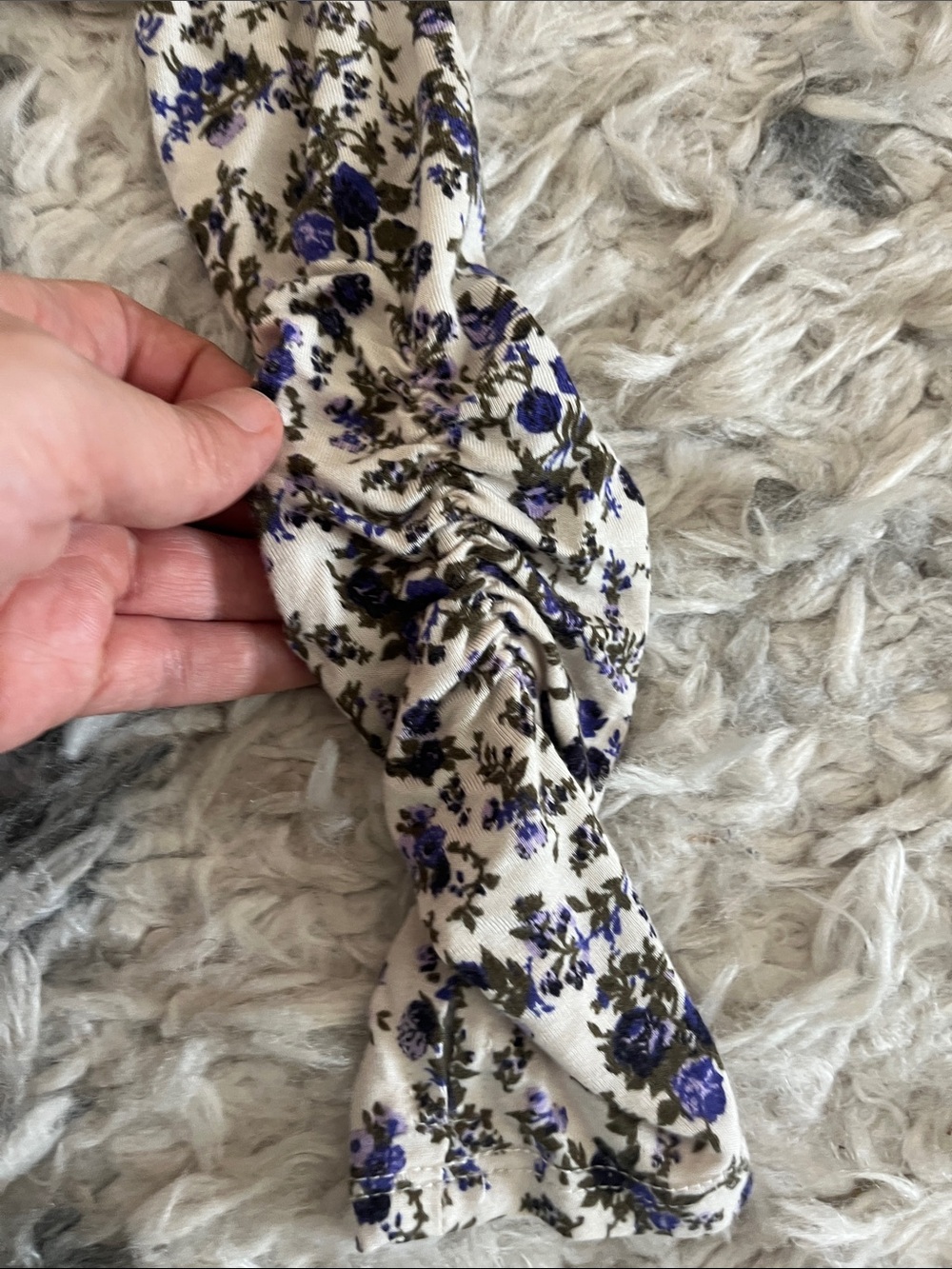 Free People Cream Bodysuit with Purple Floral Print - Picture 4 of 5